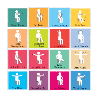 Chair Exercise Bingo Card