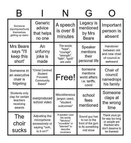 John Soboleswski Bingo Card