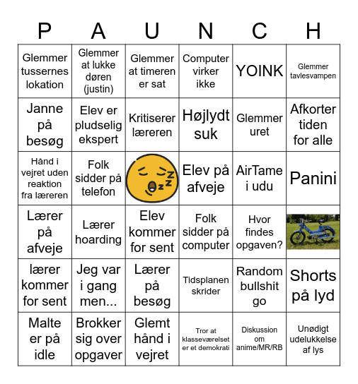 Paunch Bingo Card