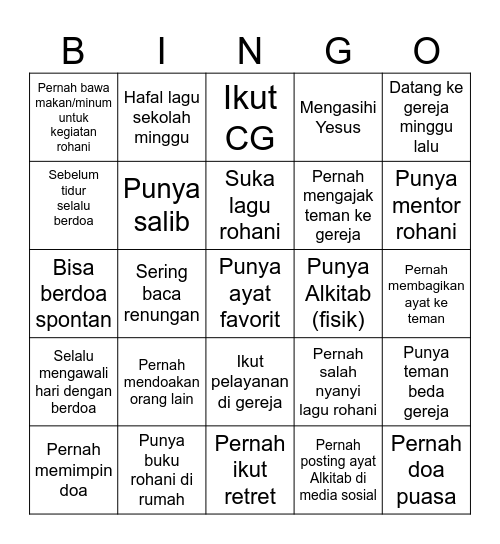 Faith-Full Bingo Card