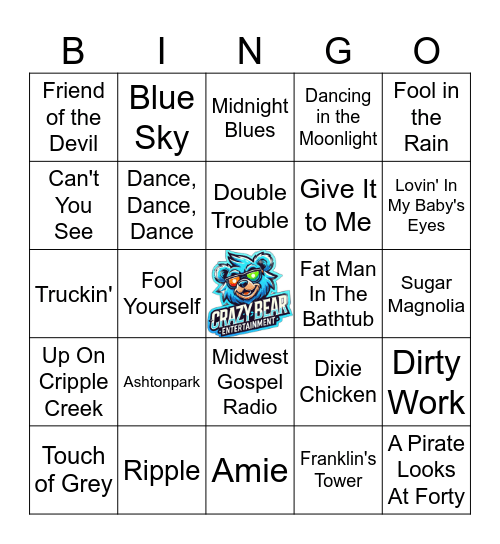 Grateful Dead and Friends Bingo Card