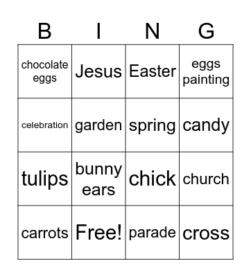 Easter Bingo Card