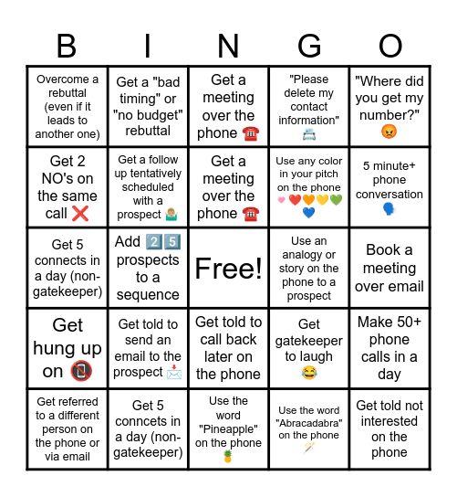 SDR Bingo Card