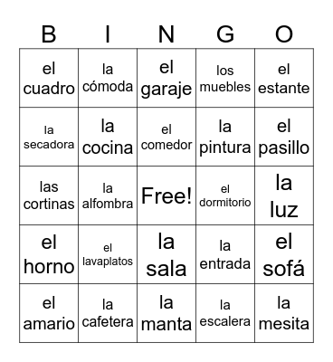 Senderos 2 Lección 6 Bingo Card