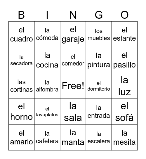 Senderos 2 Lección 6 Bingo Card