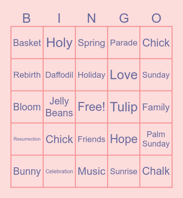 Easter Bingo Card
