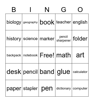 utiles escolares (schwager) Bingo Card