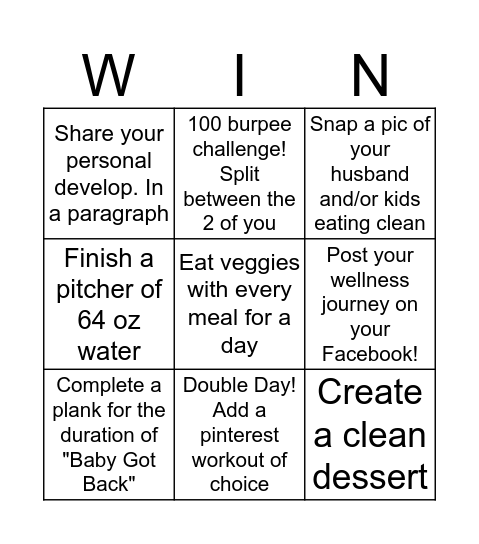 Butts and Guts Bingo Card