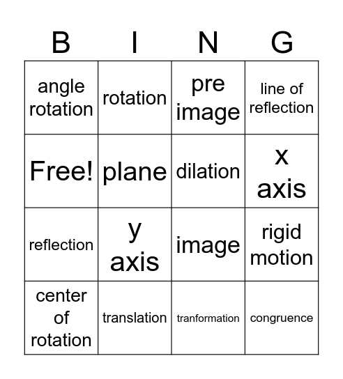 Translations Bingo Card