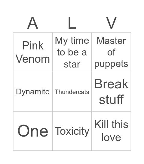 Bingo musical Bingo Card