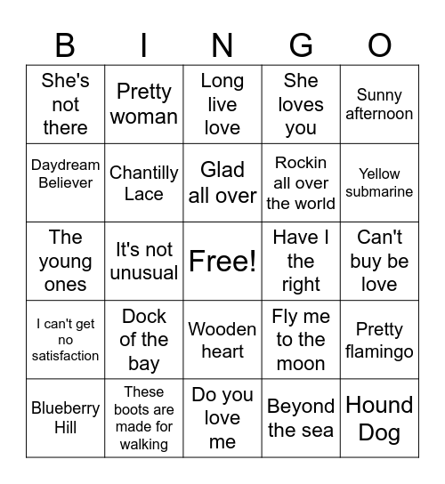 Groovy Bingo Card