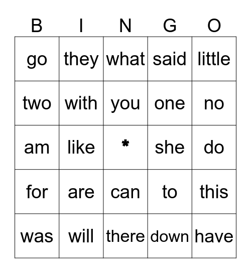 B is for Bingo! Bingo Card