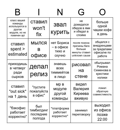 BINGO Solanteq R&D Bingo Card