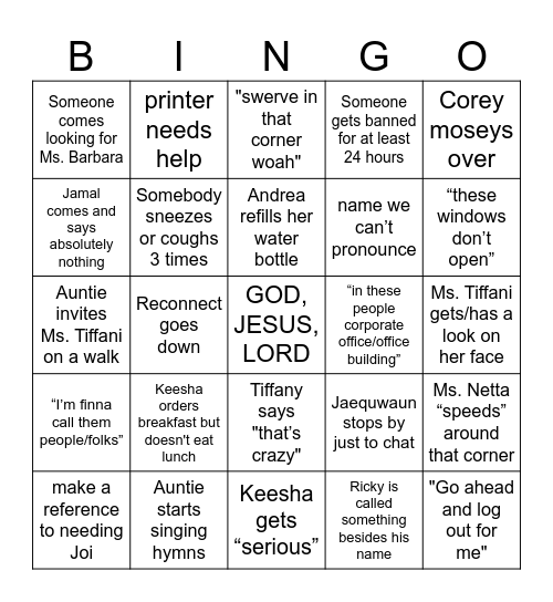 Use your Heart and Not your Eyes Bingo Card