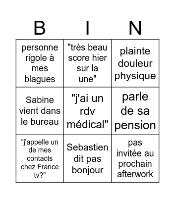 Bingo TV mardi Bingo Card