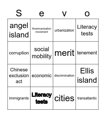 Stevo Bingo! Bingo Card