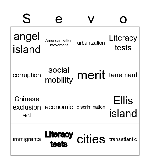 Stevo Bingo! Bingo Card