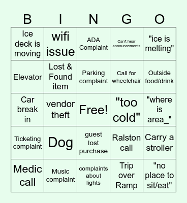 Spring Craft Fair Bingo Card
