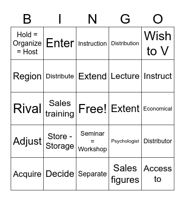 TCB42B - UNIT 4 Bingo Card