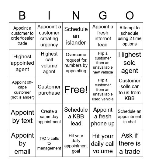 BDC Bingo! Bingo Card