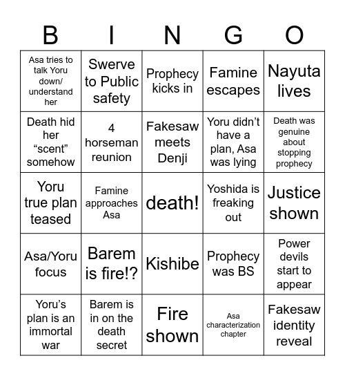 CSM 199 Bingo Card