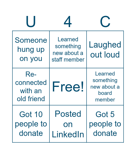 Partner 4 Our Future Bingo Card