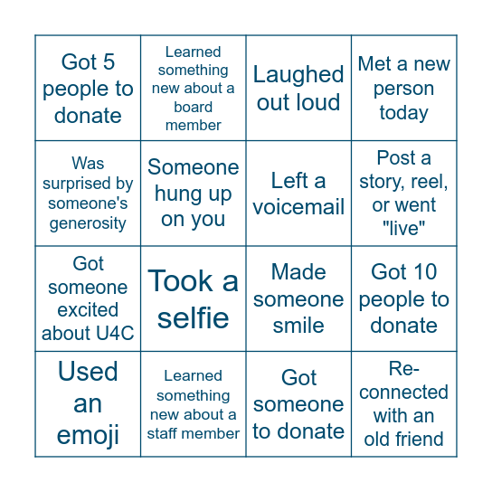 Partner 4 Our Future Bingo Card