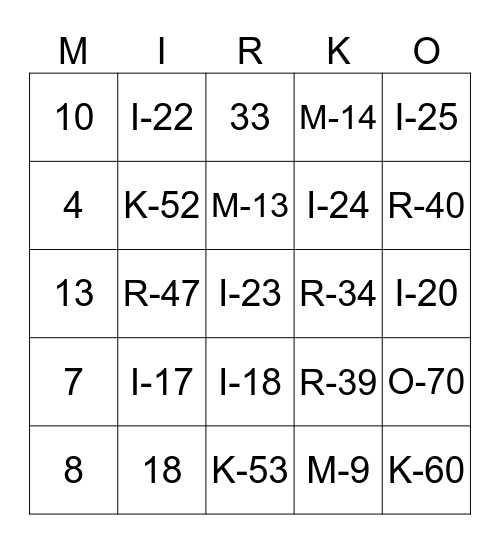 BINGO-Sause Bingo Card