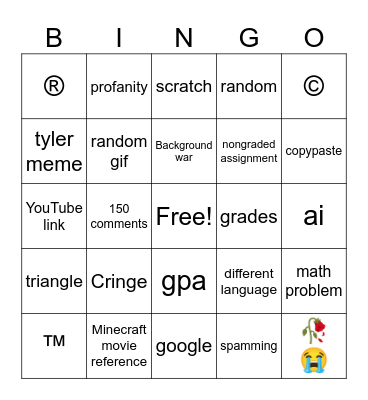 Google Classroom Mrs. Goyette Bingo Card