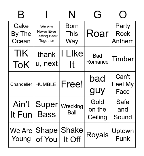 2010's Bingo Card