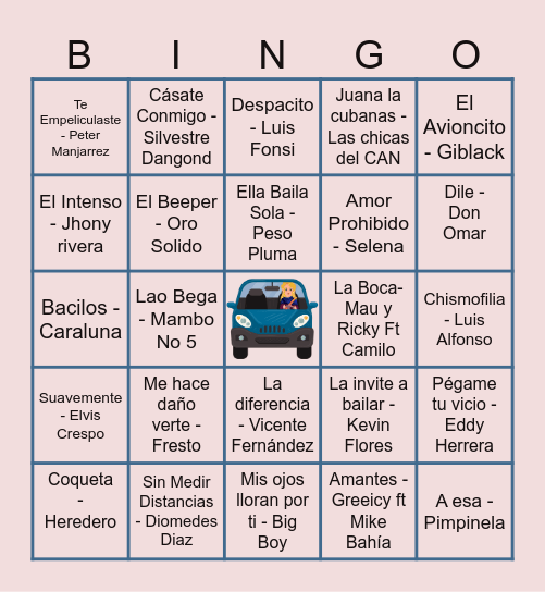 Bingo Musical - VERA SST Bingo Card