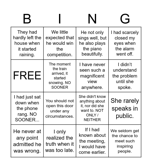 INWERSJA Bingo Card