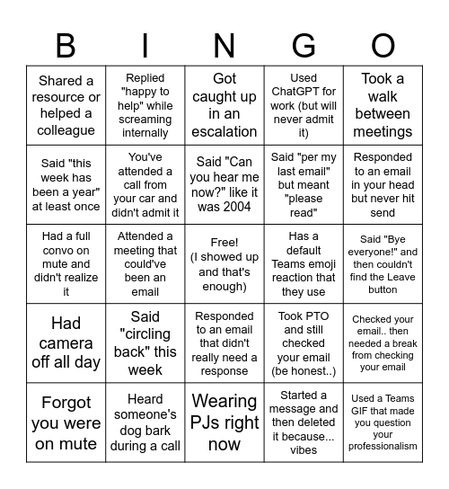 Don't Lie... You've Done This Bingo Card