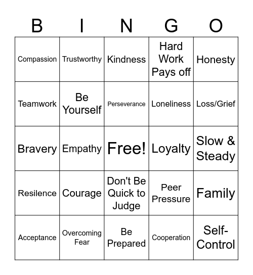 Theme Bingo! Bingo Card