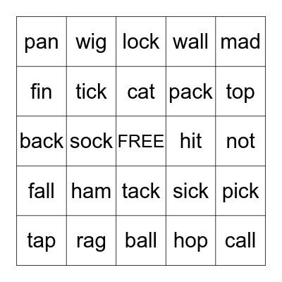 Review Bingo Card