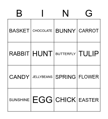 EASTER Bingo Card