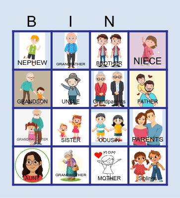 FAMILY MEMBERS Bingo Card