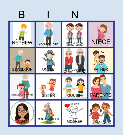 FAMILY MEMBERS Bingo Card