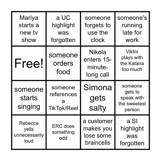 BINGO Card
