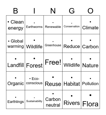 Earth Day 2025 Bingo Card