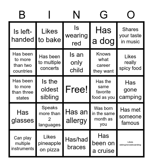Icebreaker Bingo: Find Someone Who... Bingo Card