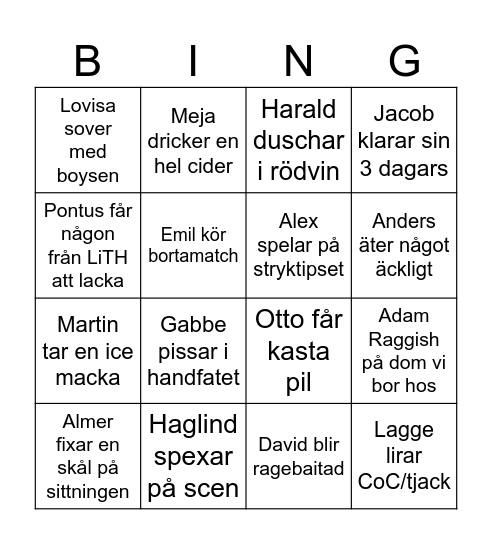 DÖMD 25 Bingo Card