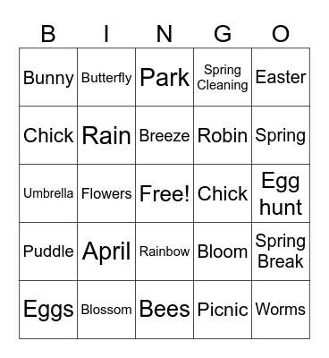 Spring Bingo Card