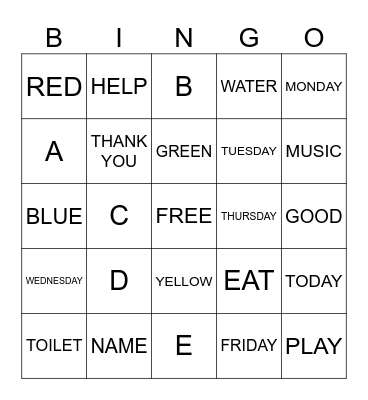 ASL REVIEW BINGO Card