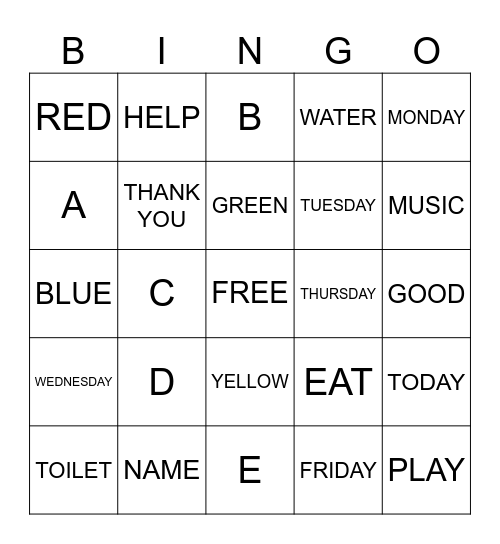 ASL REVIEW BINGO Card