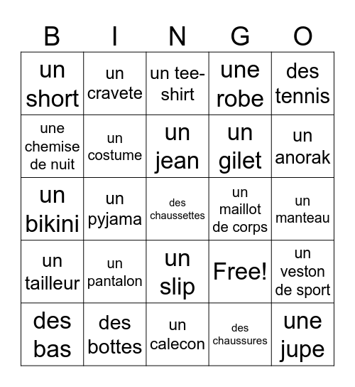Malaki's bingo Card