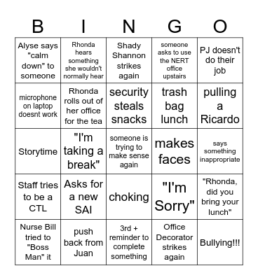 Office Bingo Round 5 Bingo Card