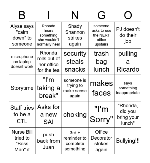 Office Bingo Round 5 Bingo Card