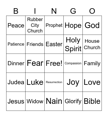Easter Bingo Card