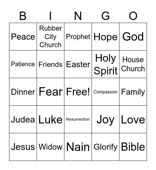 Easter Bingo Card